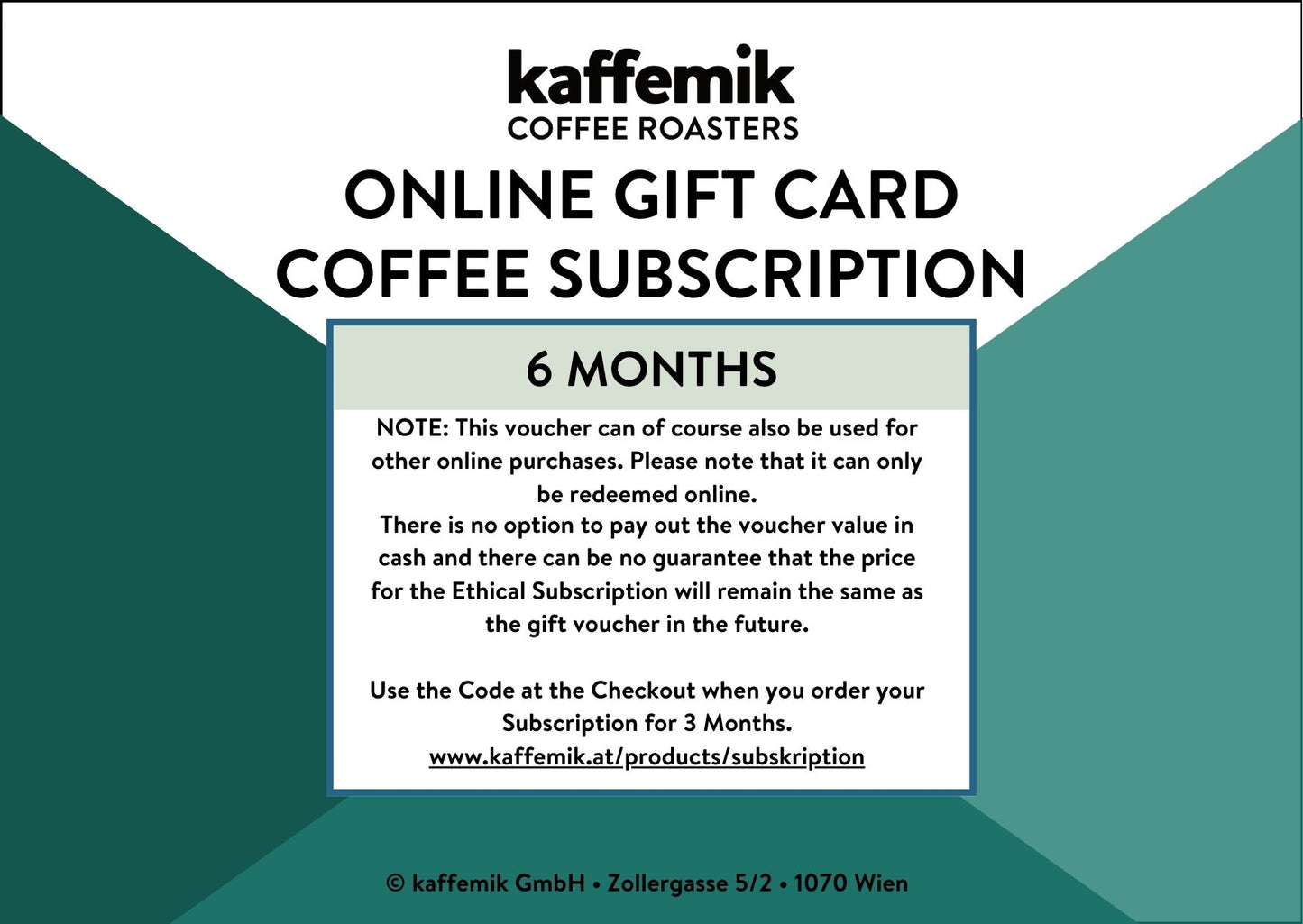 Gift voucher for a time limited COFFEE SUBSCRIPTION