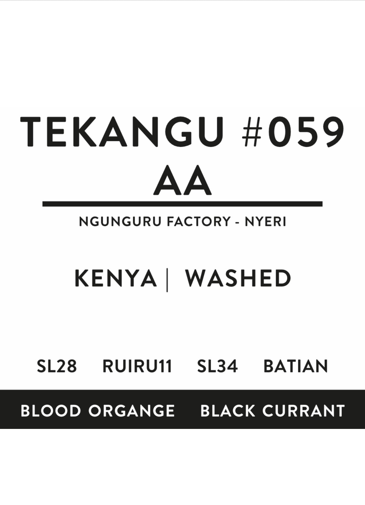 TEKANGU #059 AA | Kenya | washed